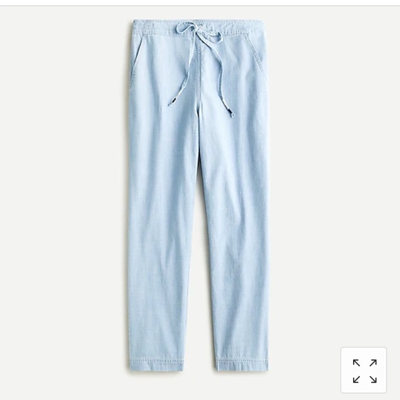 J Crew tie waist seaside pants in chambray - Picture 1 of 10